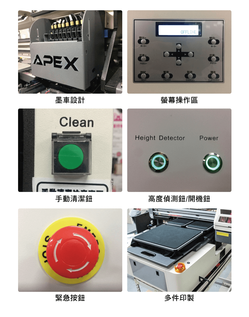 apex dtg 6090 equipment close up