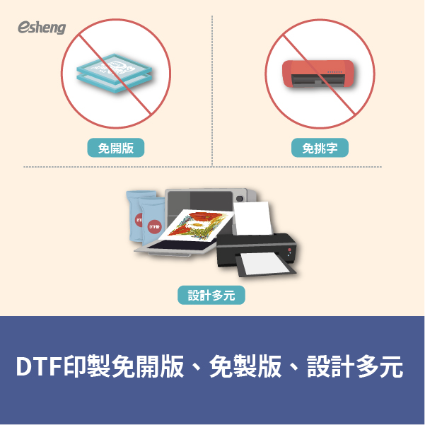 DTF印製免開版、免製版、設計多元