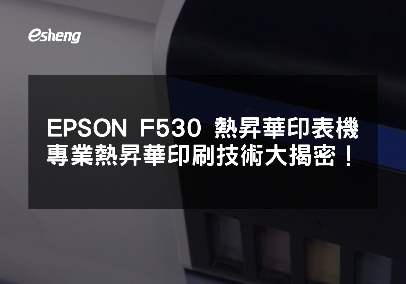 EPSON F530 熱昇華印表機 專業熱昇華印刷技術大揭密！